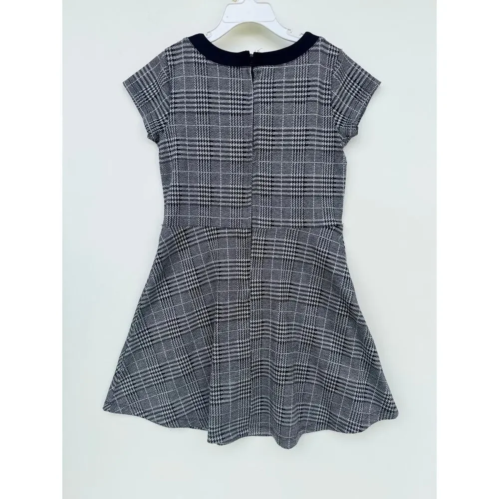 The Children's Place Girls Houndstooth Plaid Fit & Flare Dress Size 10 - Picture 2 of 8